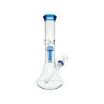 Clear Beaker Bong With Blue Tree Perc And Mouthpiece