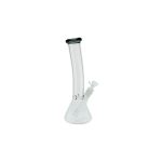 Clear Beaker Glass Water Pipe Bong With Bent Neck And Shadow Black Mouthpiece