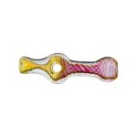 Glass Chillum Pipe - Pink Gold Fuming Inside Out Explosion With Donut