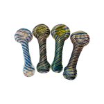 Glass Hand Pipe With Color And Fume Twist