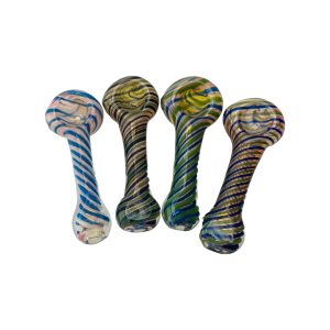 Glass Hand Pipe With Color And Fume Twist