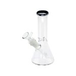 8 Inch Clear Beaker Bong With Black Color Lip