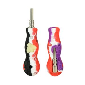 Glow Honey Bee Silicone Nectar Collector with Titanium Tip