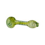 Glass Hand Pipe - Small Narrow Neck Spoon Pipe With Color Spiral Twist