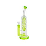 difflite - Green Large Straight Fab Bong Dab Rig With Seed Of Life Perc