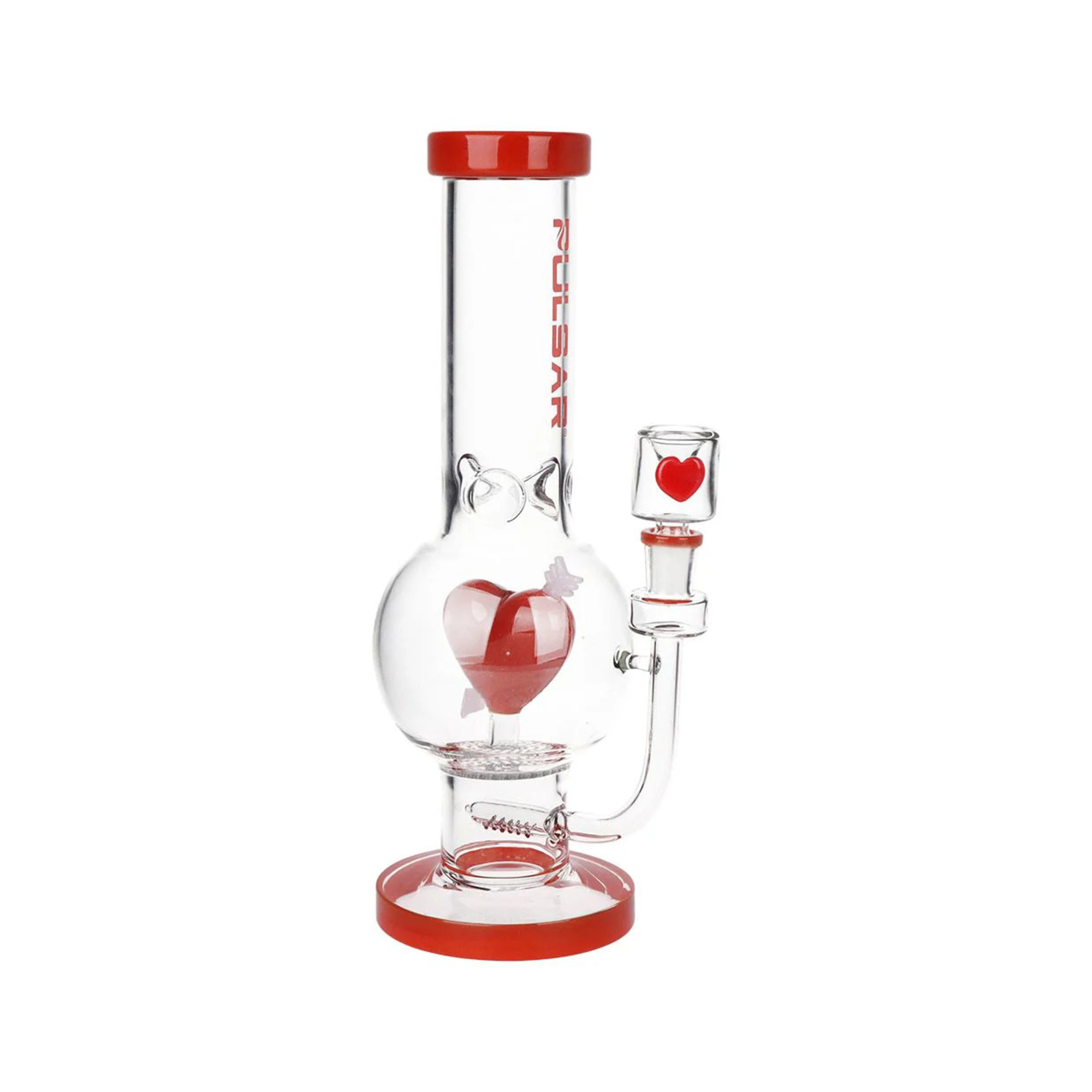 Cupids Heart Bubble Base Bong 12"