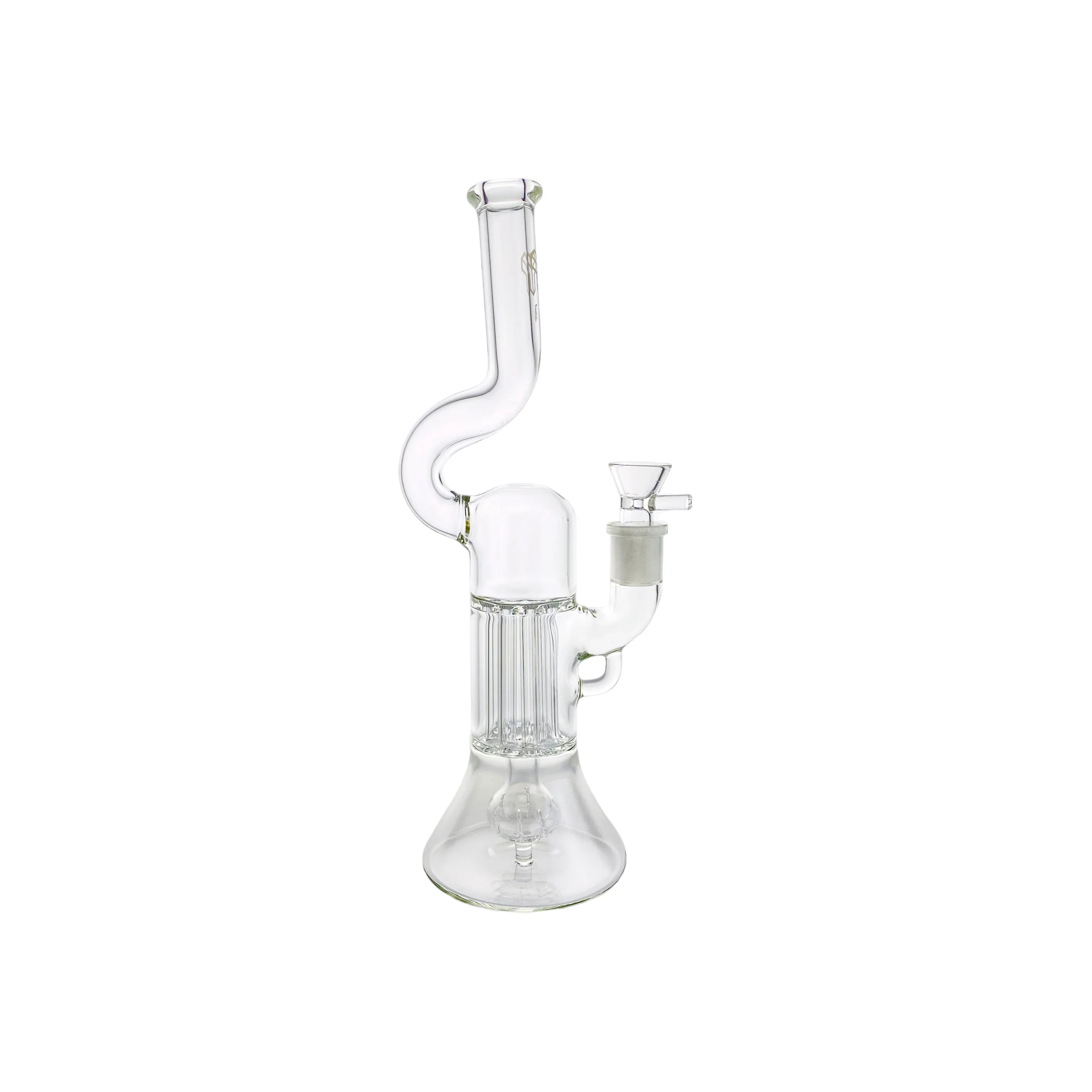difflite - Clear Crown To Pillar Perc Glass Bong