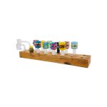 16 Hole Wood Display Stand Holder For 14mm Bong Bowl Pieces Or Quartz Bangers - Charred White Oak