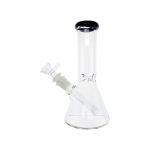8 Inch Clear Beaker Bong With Black Color Lip