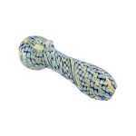 Glass Hand Pipe Blue Latticino Twist