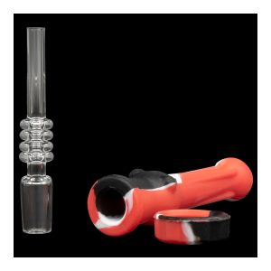 8" Tank Shaped Printed Silicone Nectar Collector Kit with Titanium Tip