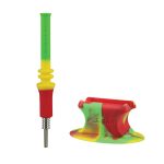 Silicone Dab Straw with Stand & Titanium Nail